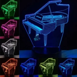 Piano - Vleugel LED verlichting (verandert van kleur) One touch