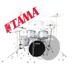 EXCLUSIEF drumstel Tama Rockstar white met veel details - LUXE model -