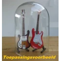 Glazen stolp voor onder andere miniatuur gitaren