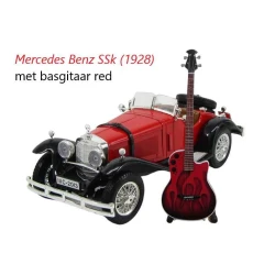 SET Mercedes Benz SSK (1928 - rood) met basgitaar (NIEUW in doos)