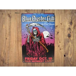 Wandbord BLUE OYSTER CULT 'USA Tour 2018' - Vintage Retro - Mancave - Wand Decoratie - Reclame Bord - Metalen bord