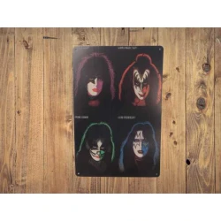 Wandbord KISS 'Solo Albums 1978' Vintage Retro - Mancave - Wand Decoratie - Reclame Bord - Metalen bord