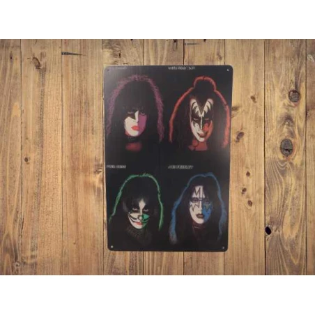 Wandbord KISS 'Solo Albums 1978' Vintage Retro - Mancave - Wand Decoratie - Reclame Bord - Metalen bord