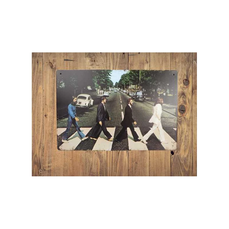 Wandbord THE BEATLES "Abbey Road" - Vintage Retro - Mancave - Wand Decoratie - Reclame Bord - Metalen bord