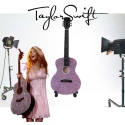 Miniatuur gitaar Taylor Swift "Rainbow Pink" semi-akoestisch